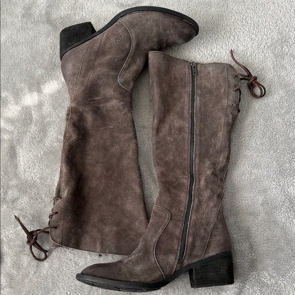 Share Similar items Sponsored See all   Born Tarla Tall Boots Lace Up Brown Sued - Picture 1 of 6